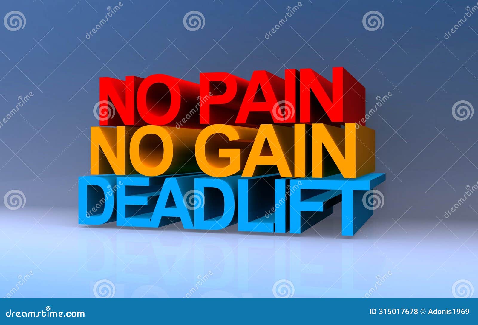 no pain no gain deadlift on blue