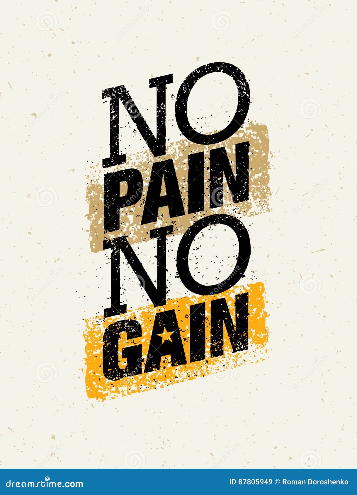 No Pain No Gain Workout And Fitness Motivation Quote Creative Vector Typography Grunge Poster Concept Stock Vector Illustration Of Athletic Cross