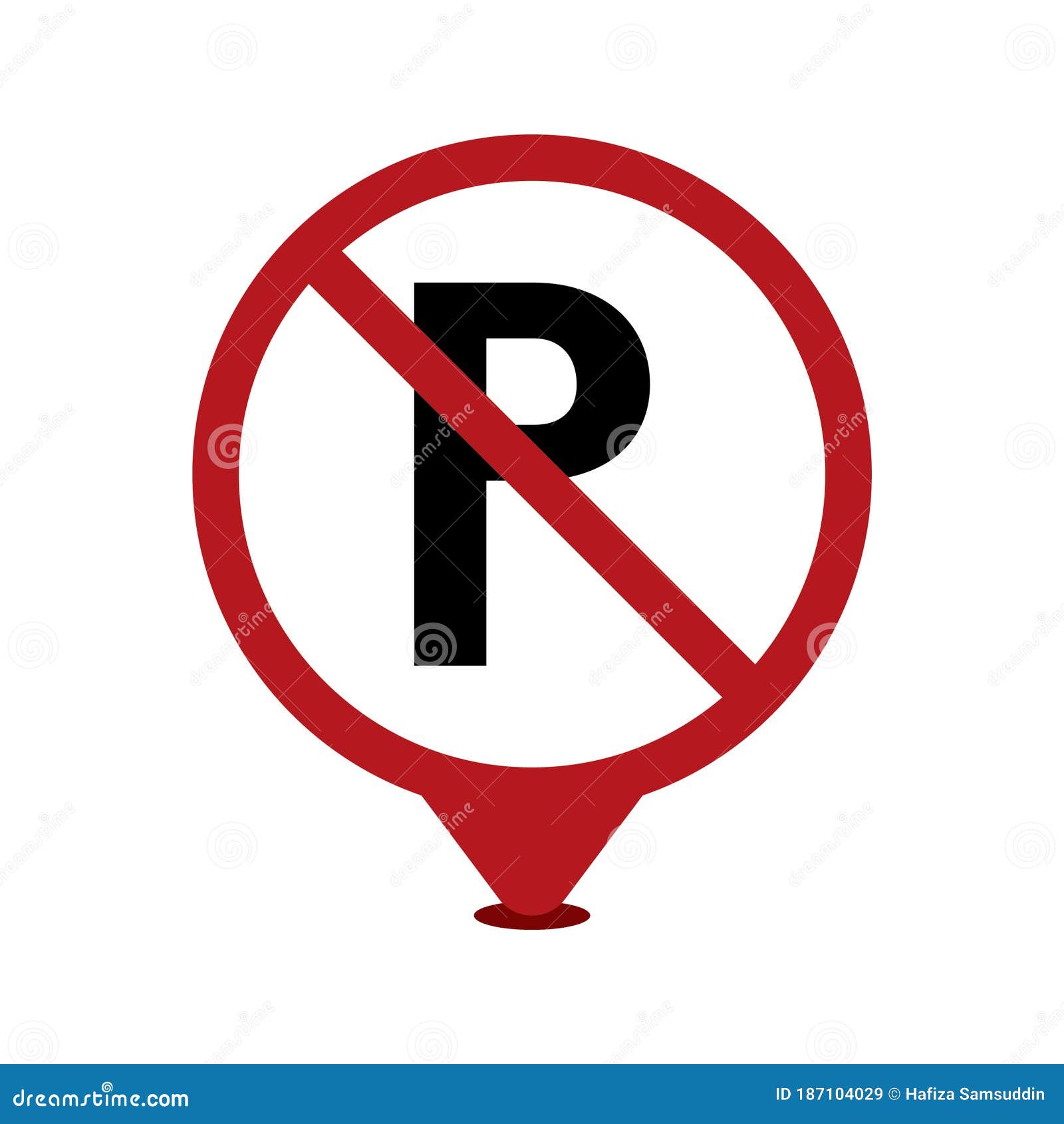 No Parking Sign Vector Illustration Decorative Design Stock Vector