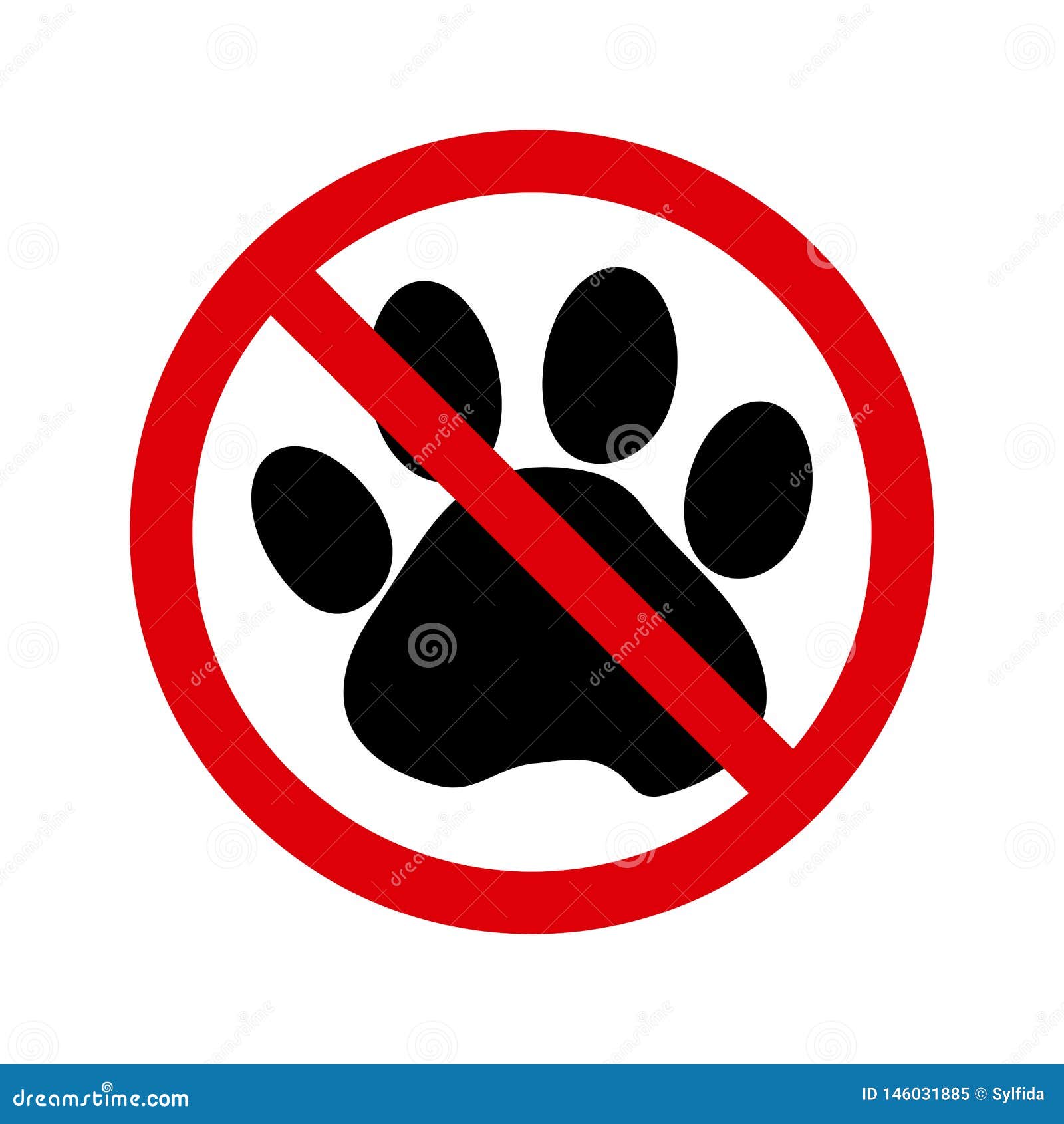 No Pets Allowed Sign. Vector Stock Illustration - Illustration of