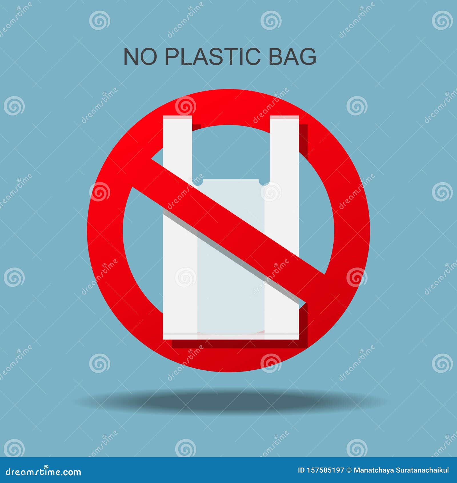 No Plastic Bag Forbidden Sign. Stock Vector - Illustration of garbage ...