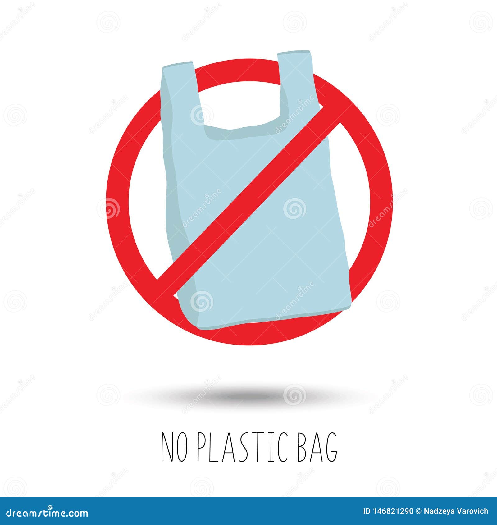 No Plastic Bag Forbidden Sign. Vector Illustration EPS10 Stock Vector ...