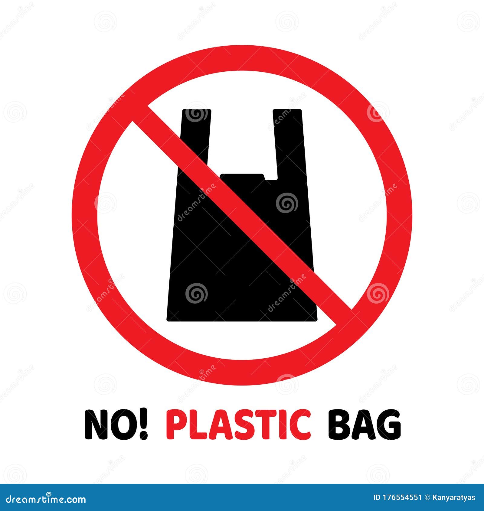 No Plastic Bag Logos on White Background Stock Vector - Illustration of ...
