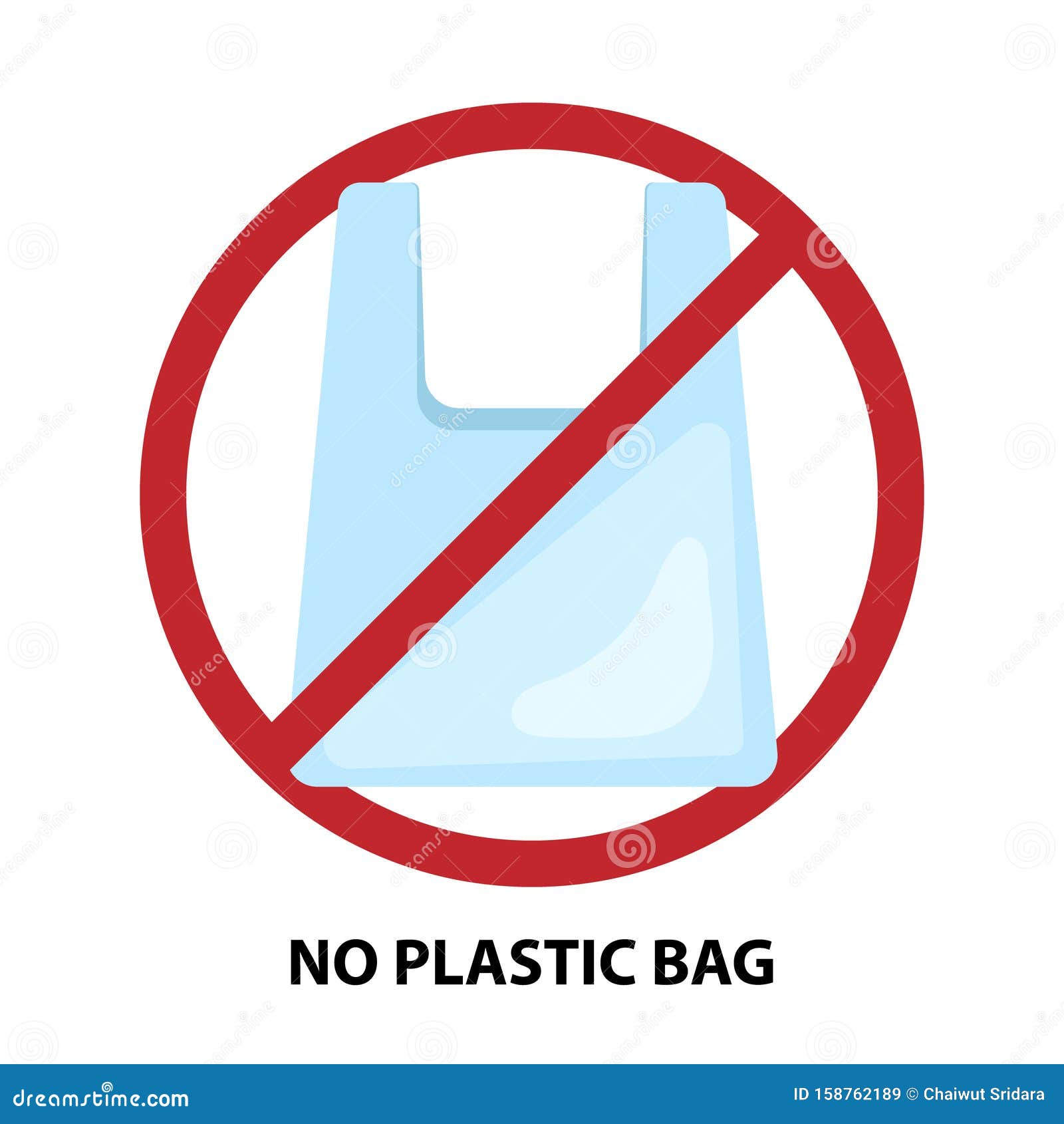 No Plastic Bag Slogan, Vector Illustration Stock Vector - Illustration ...