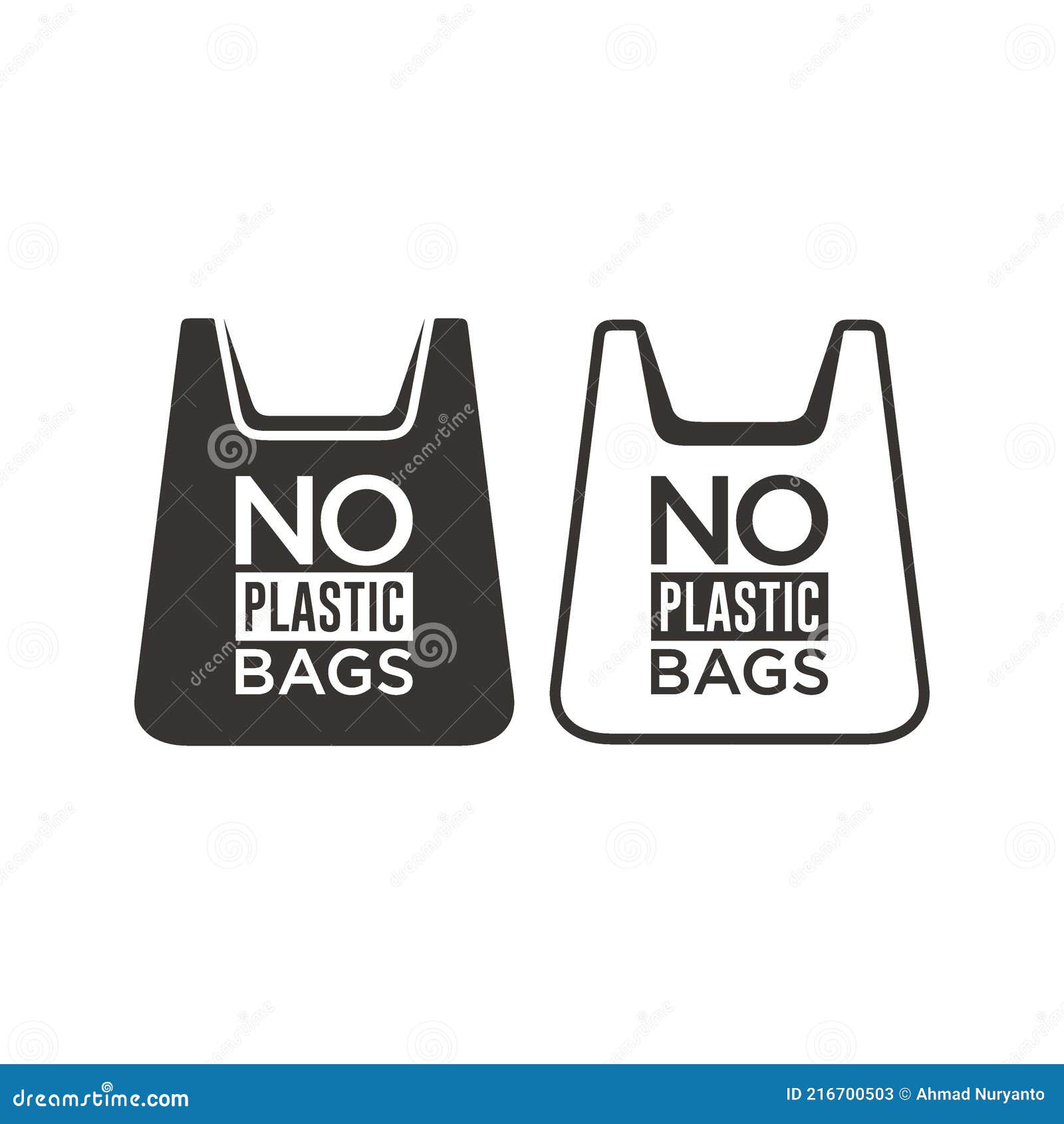 No plastic bags label stock vector. Illustration of ecofriendlybag ...
