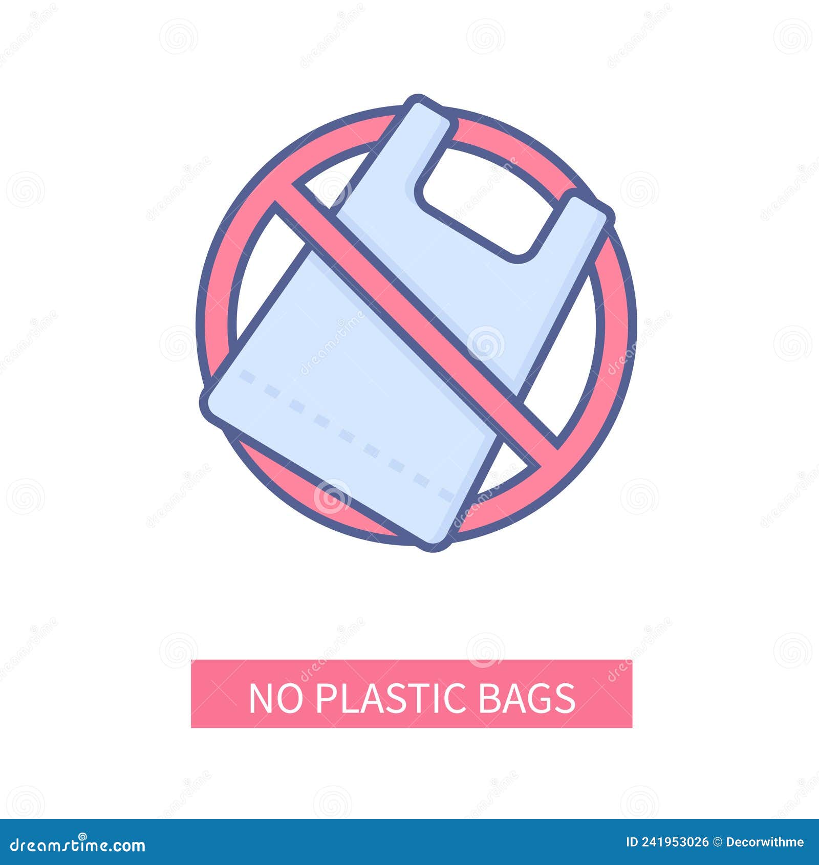 No Plastic Bags - Modern Colored Line Design Style Icon Stock Vector ...
