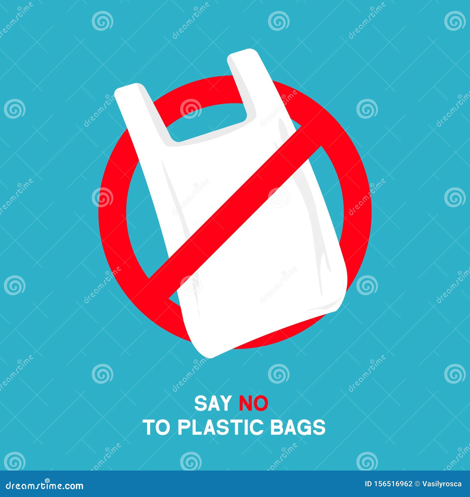 No Plastic Bags Sign Concept Illustration. Stop Pollution Eco Symbol ...