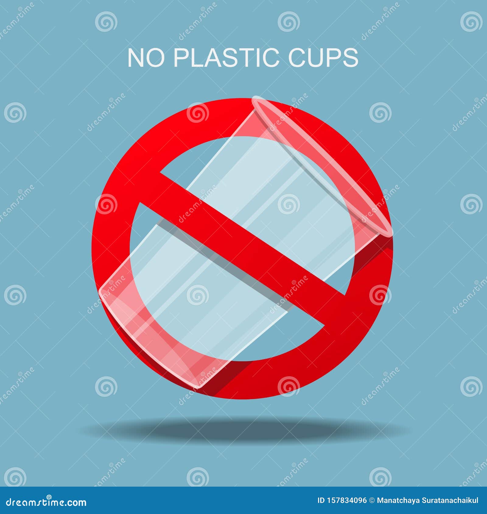 No plastic cups sign. stock illustration. Illustration of consumerism