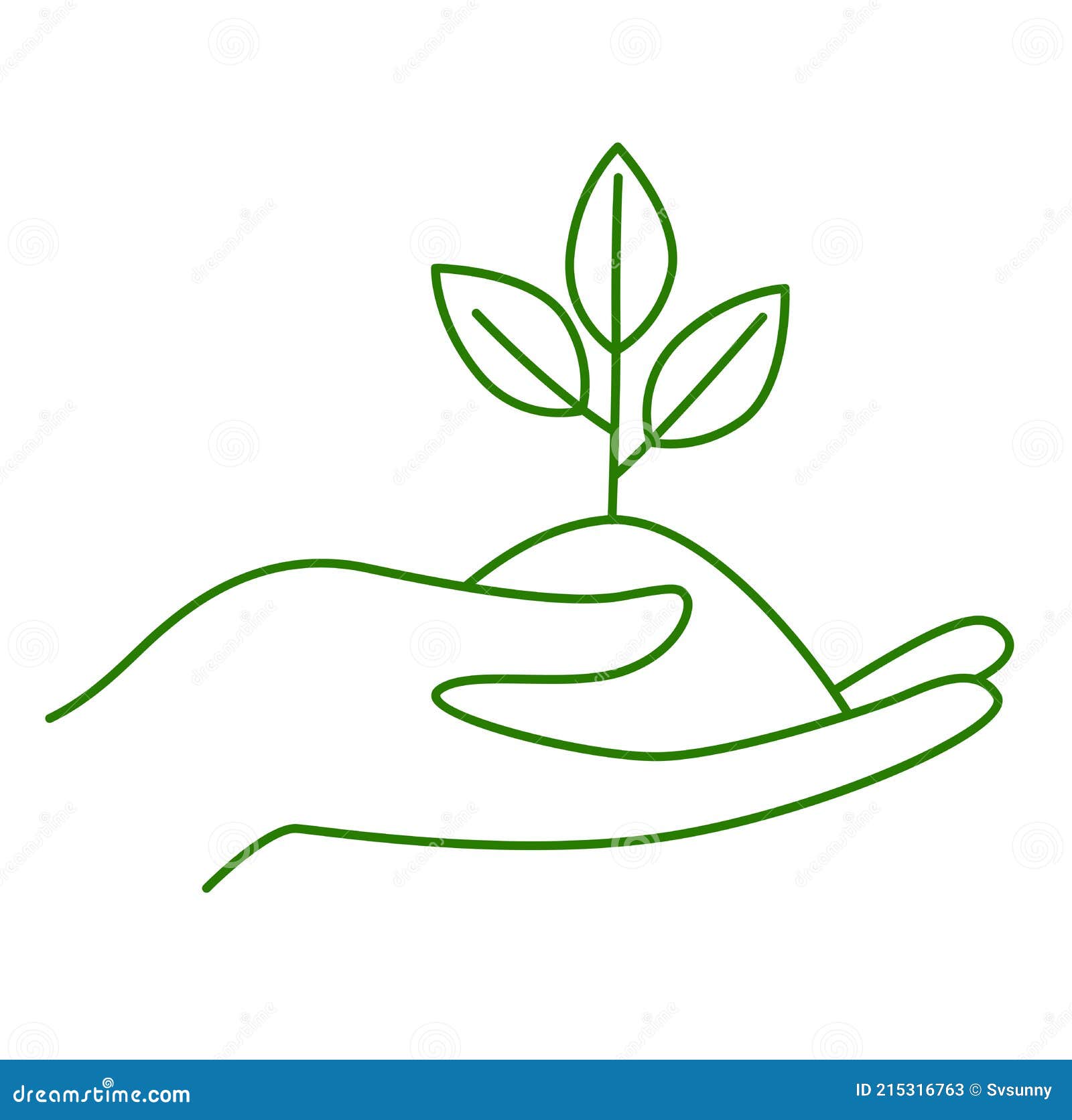 No Plastic, Go Green, Zero Waste. Hand Holding Soil Plant Stock Vector ...