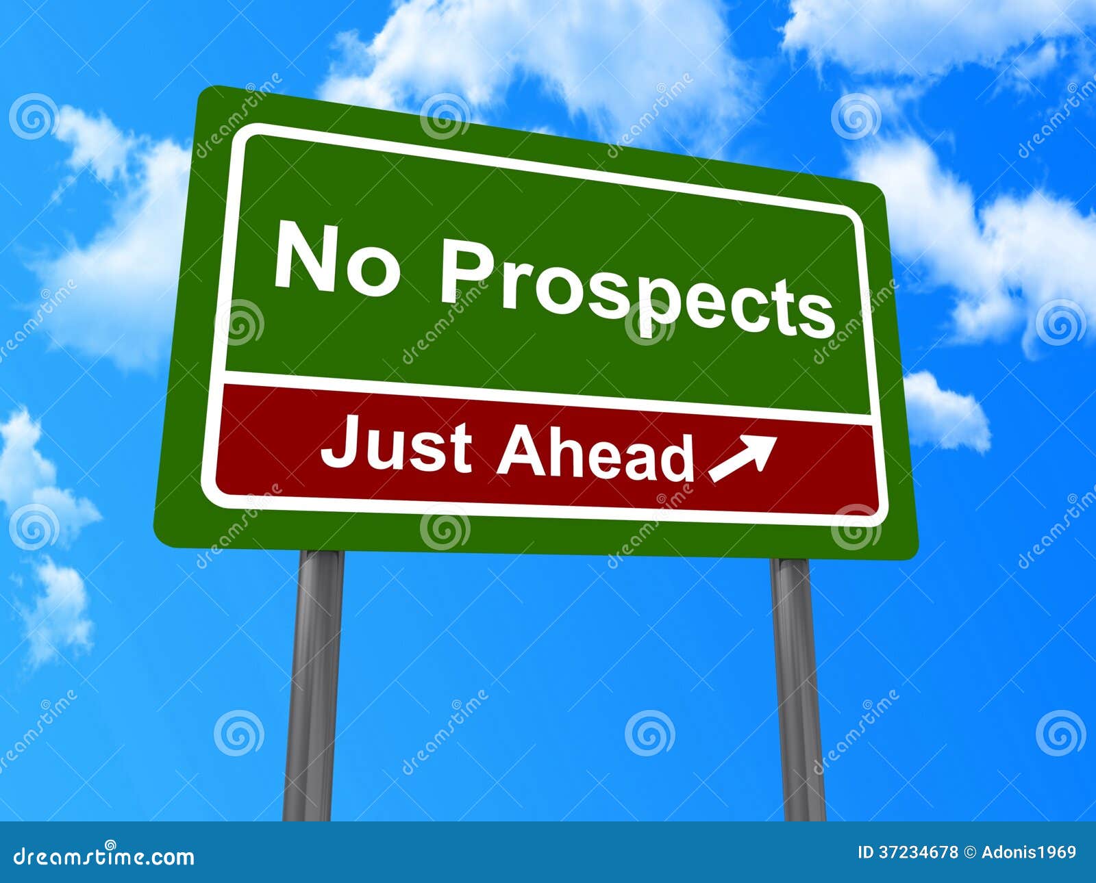 no prospects just ahead sign