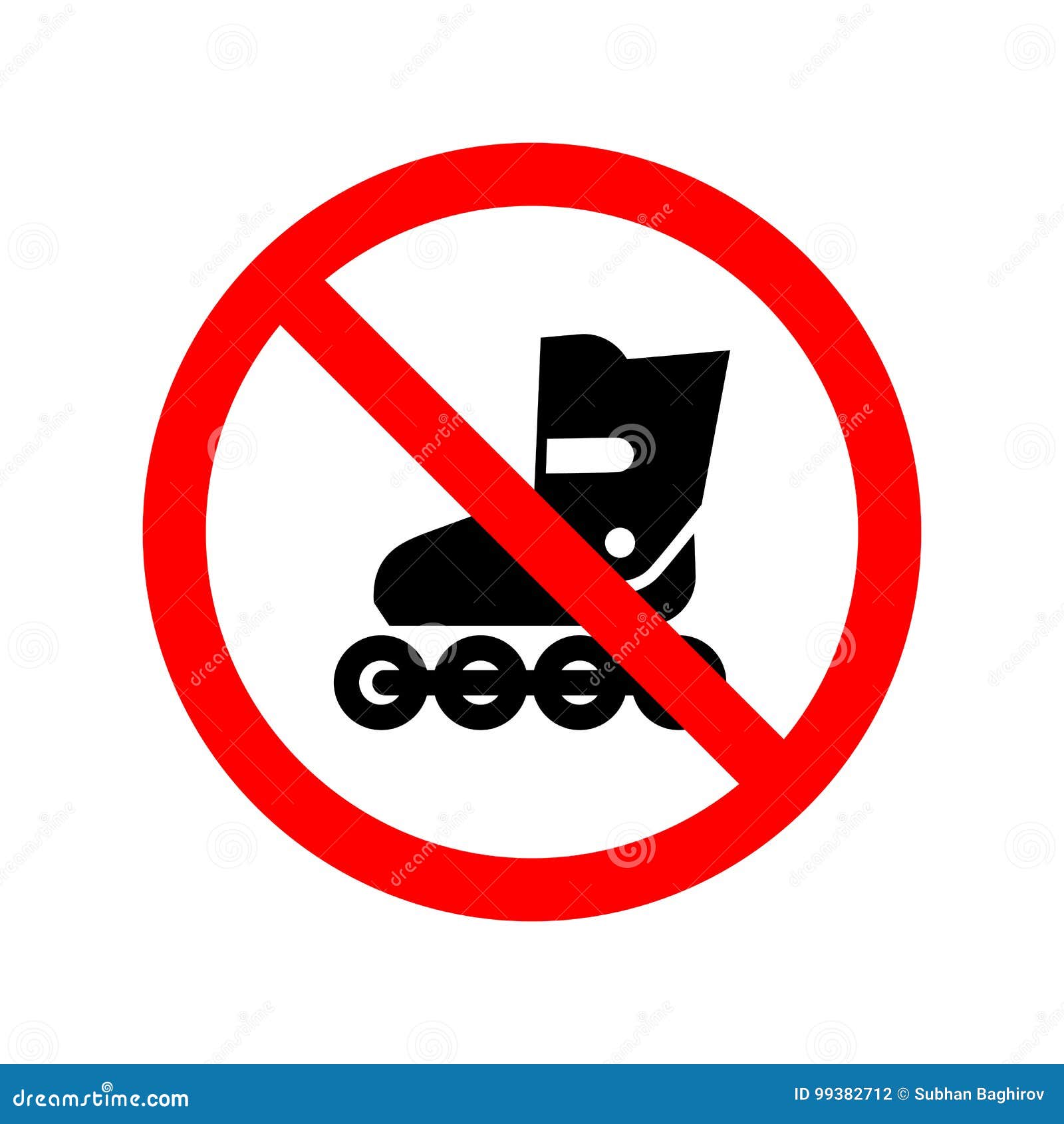 No Roller Skates Allowed Sign Stock Vector Illustration of zone, icon