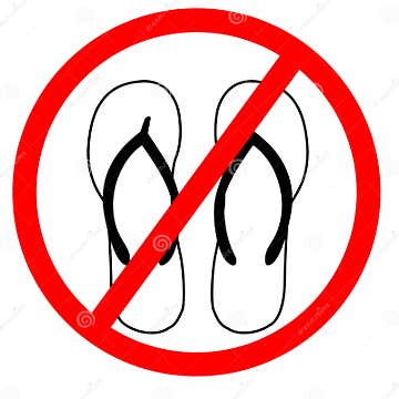 No Sandals Icon on White Background. No Flip Flops Symbol. Slippers ...