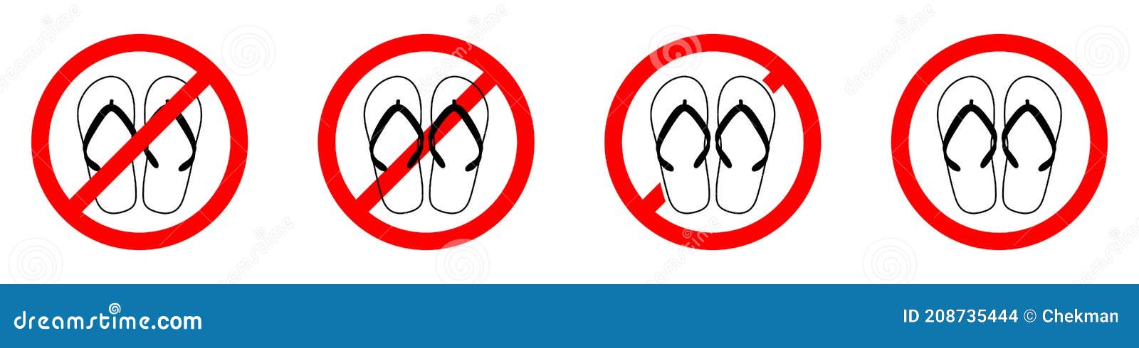 Prohibition Sign No To Sandals, Do Not Enter into Shoes Stock Vector -  Illustration of danger, faucet: 171816025