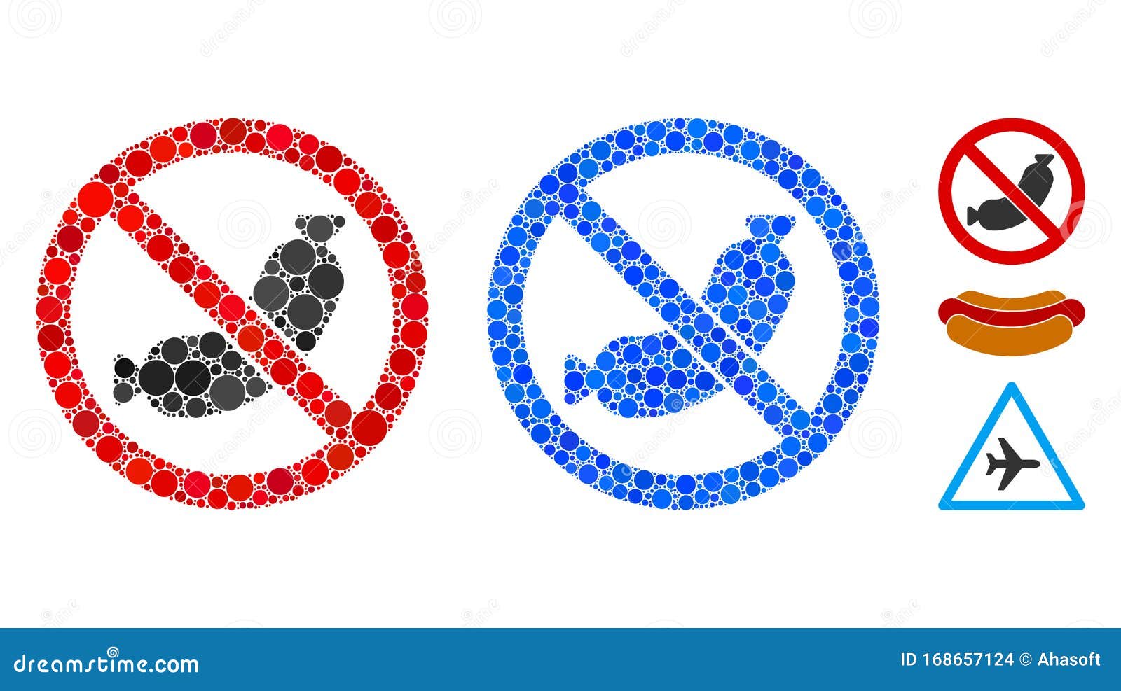 No Sausage Composition Icon of Round Dots Stock Vector Illustration