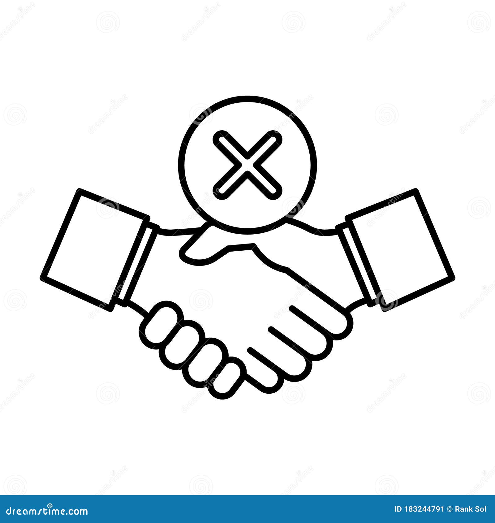 No Shake Hand Line Style Vector Icon Which Can Easily Modify or Edit