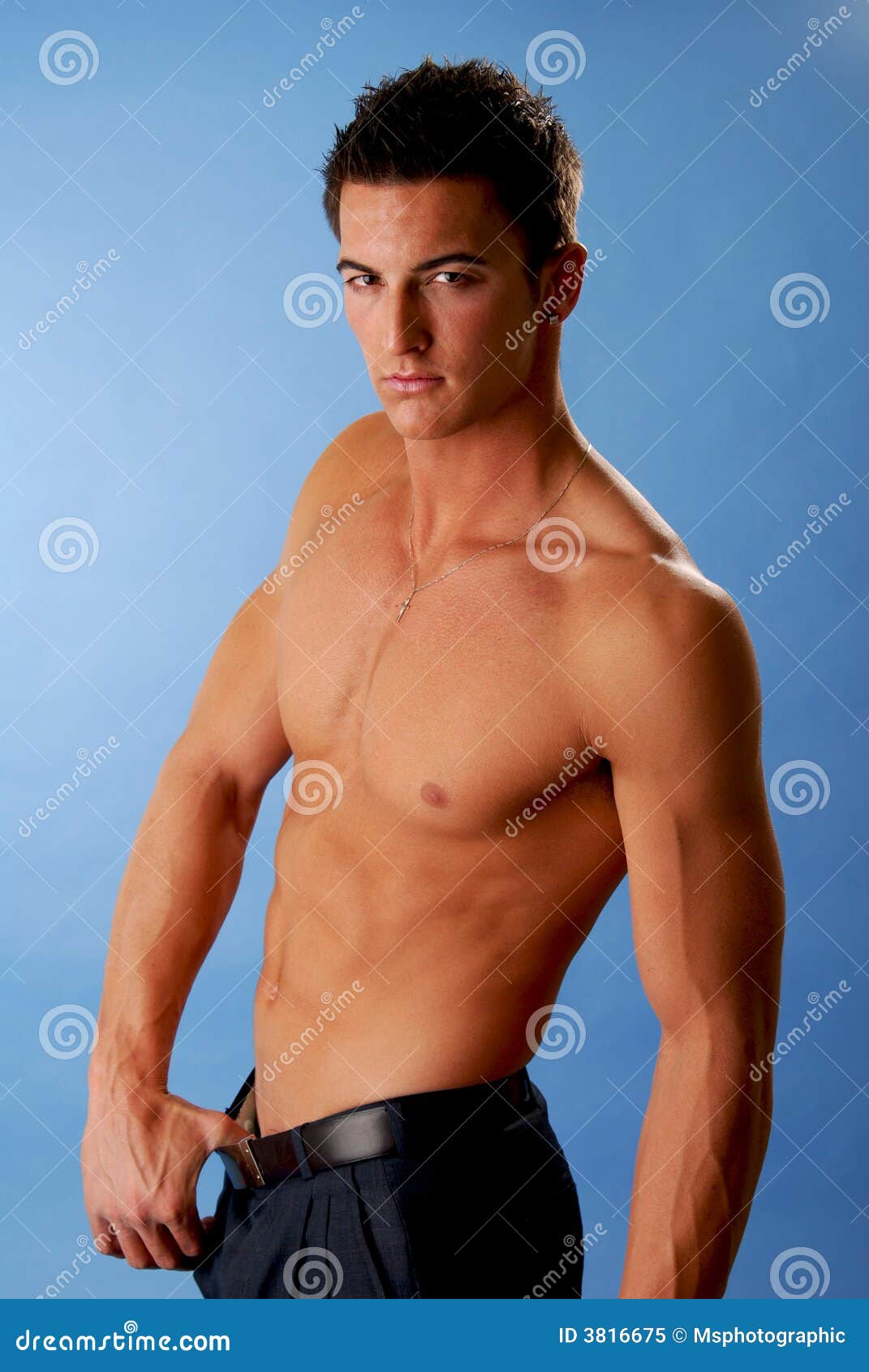 No Shirt stock image. Image of sophisticated, pecs, person - 3816675