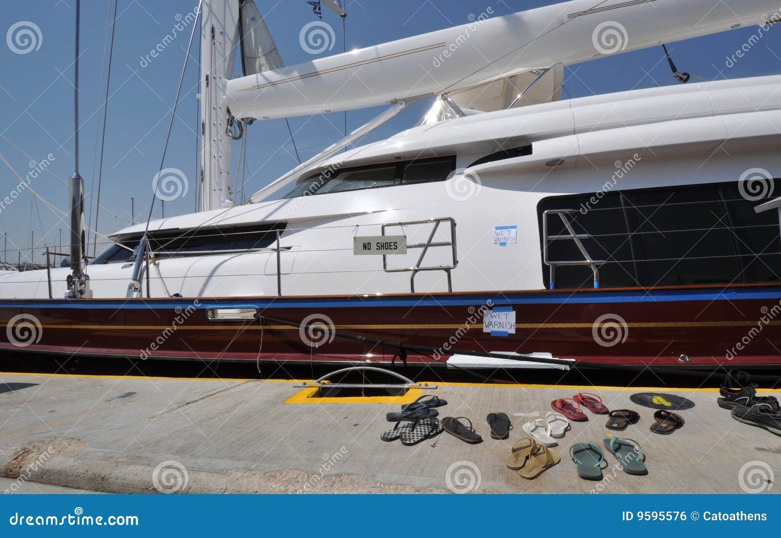 No shoes on the boat stock photo. Image of sandals, travel 9595576