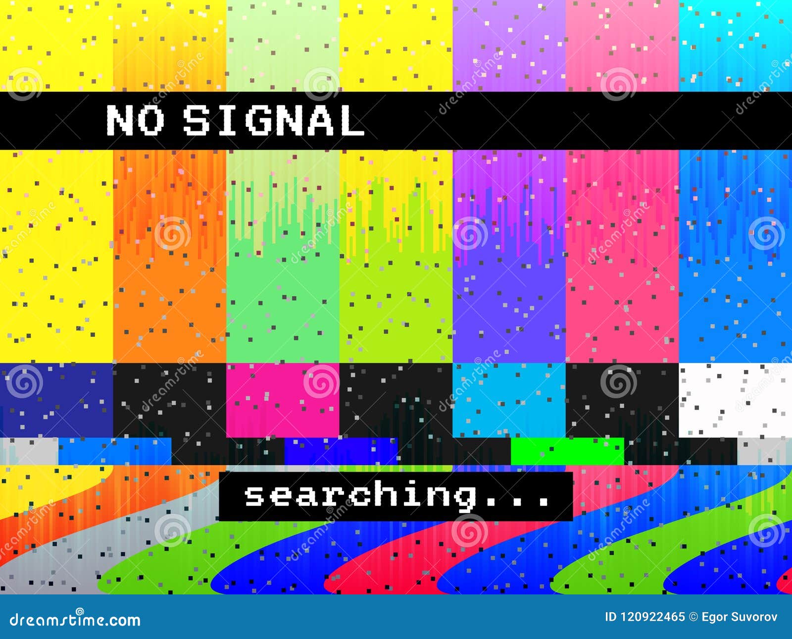 No Signal Tv Test Pattern Vector Television Colored Bars Signal