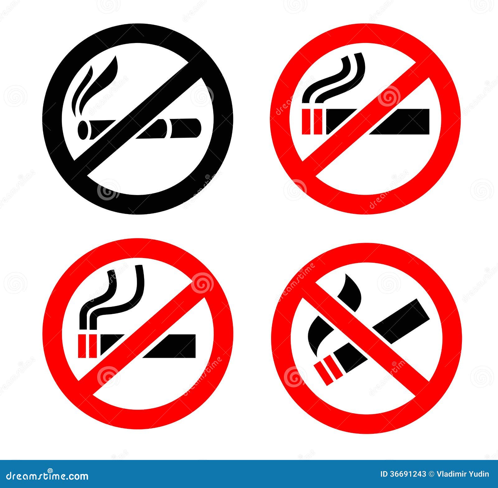 No smoking icons stock vector. Illustration of symbol - 36691243