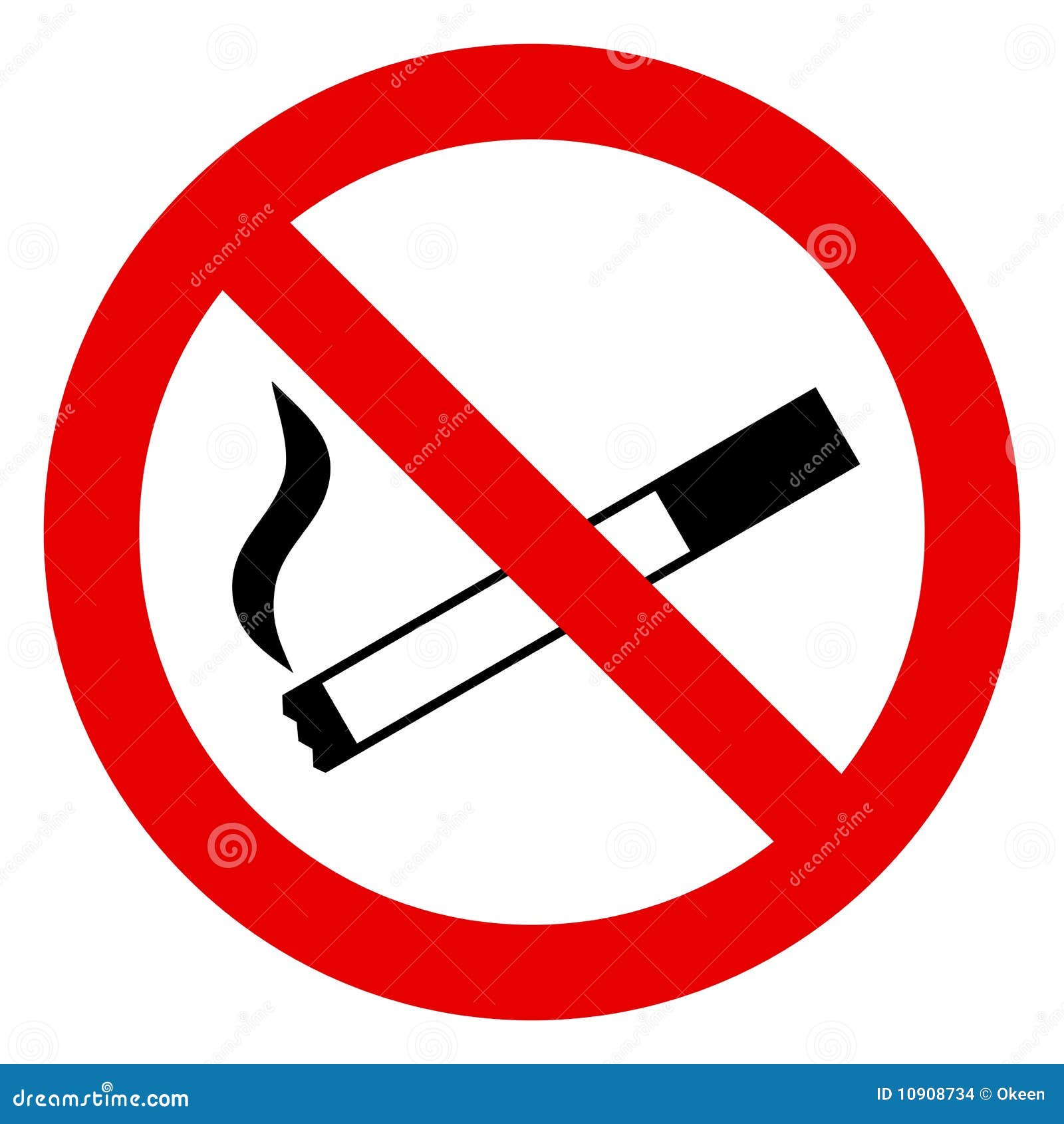 No Smoking Sign stock vector. Illustration of care, cigarette - 10908734