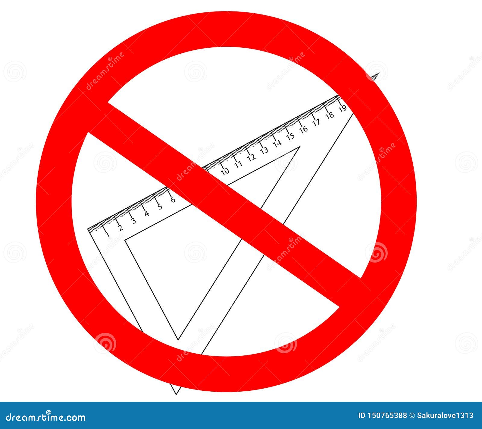 No Or Stop Sign Triangle Rulers And Protractor Rulers Marked In Centimeters And Inches Stock Illustration Illustration Of Design Accounting 150765388