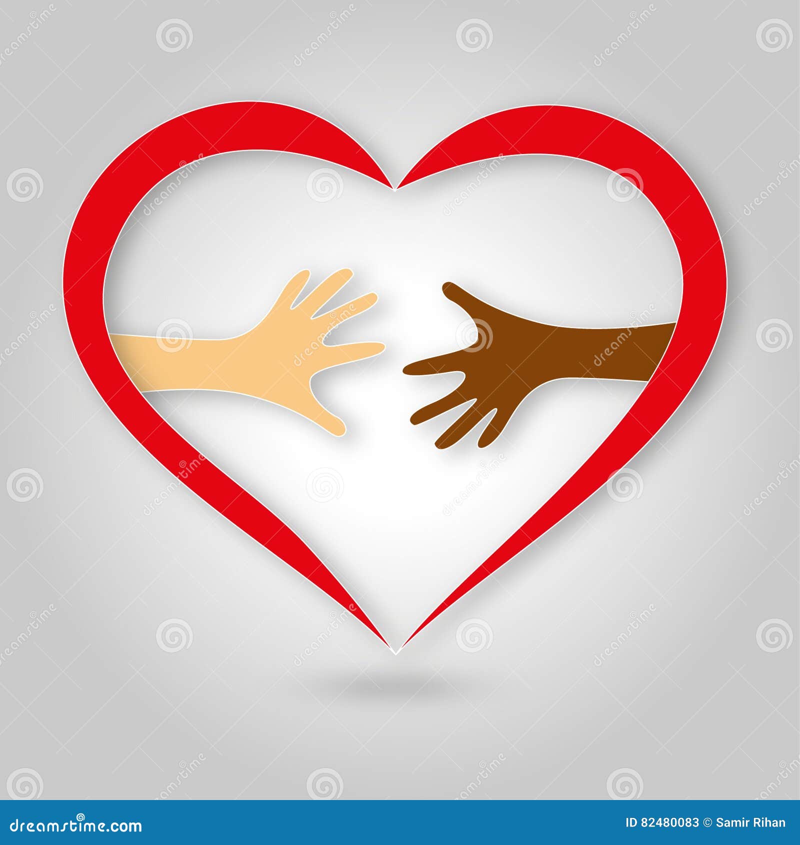 No to Racism stock vector. Illustration of love, heart - 82480083