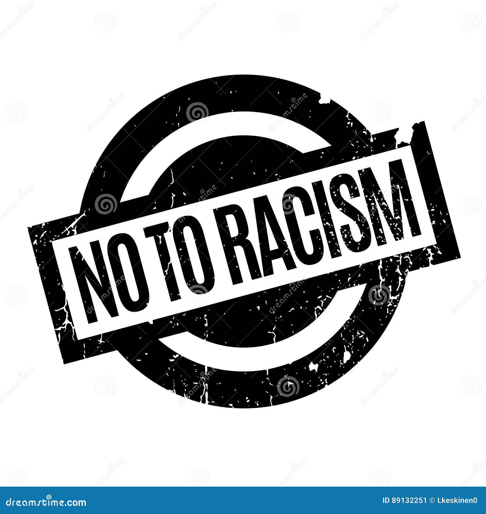no to racism rubber stamp