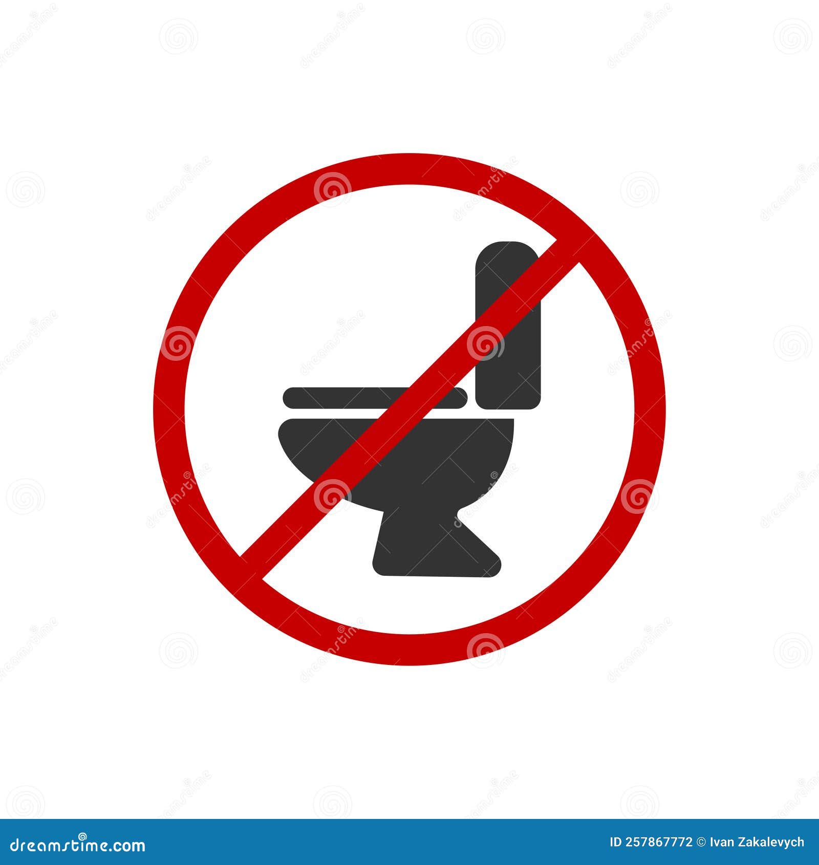 No Toilet Icon. Forbidden WC Symbol. Sign Stop Bathroom Bowl Vector