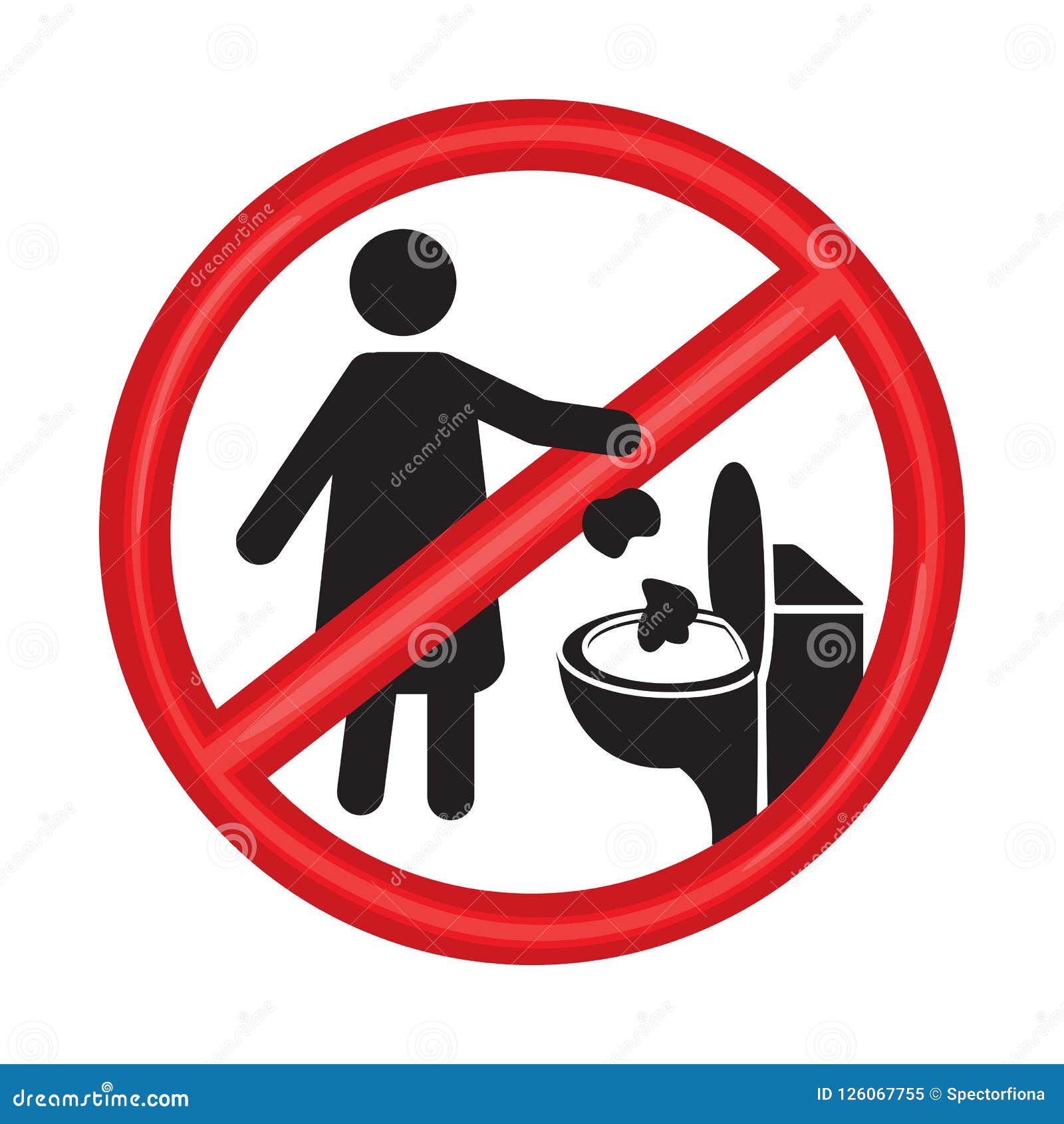 No Toilet Littering Sign Vector Illustration On White Background Wc Litter Sign Please Do Not Litter In Toilet Stock Vector Illustration Of Restricted Design