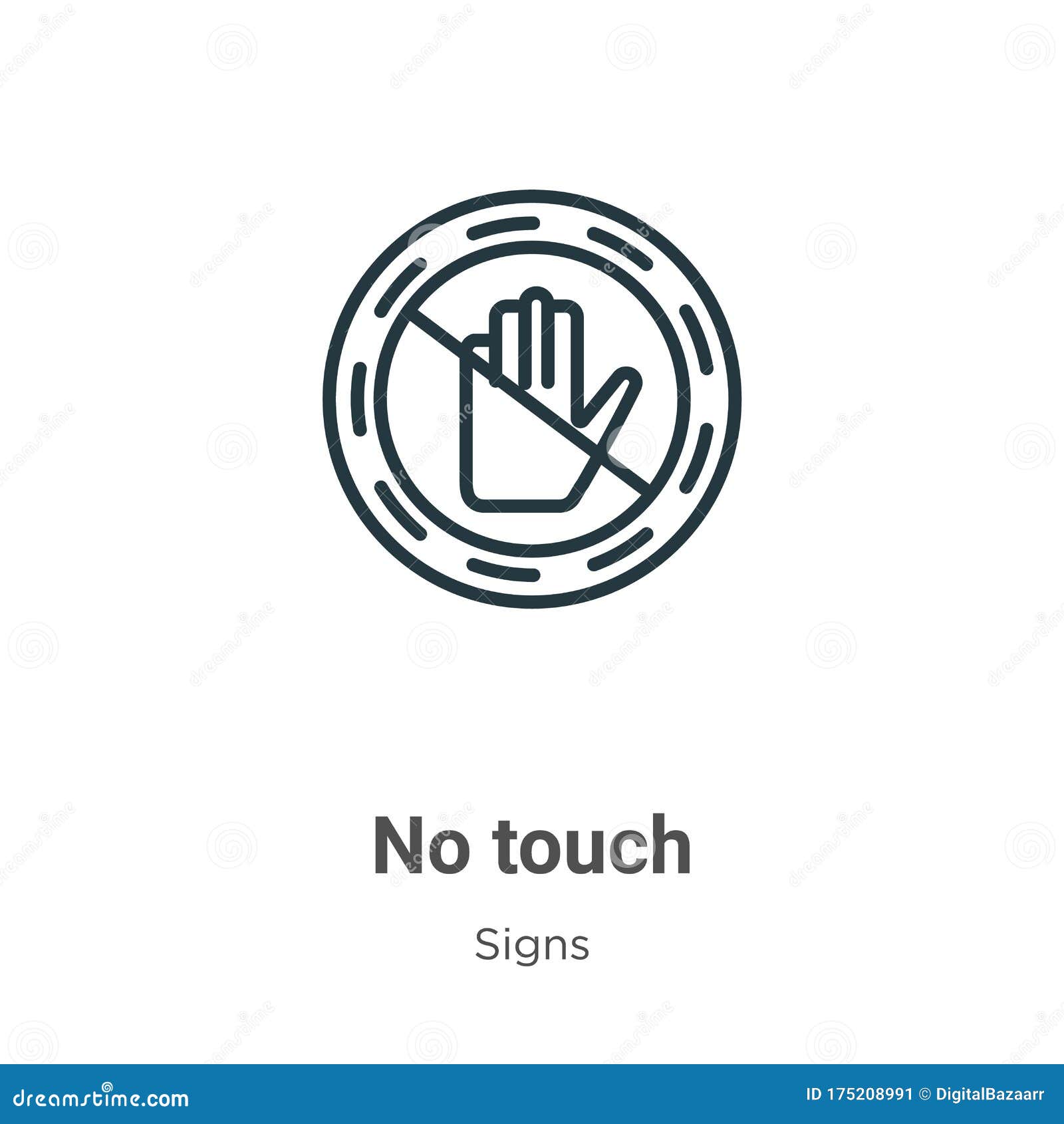 no touch outline  icon. thin line black no touch icon, flat  simple   from editable signs concept