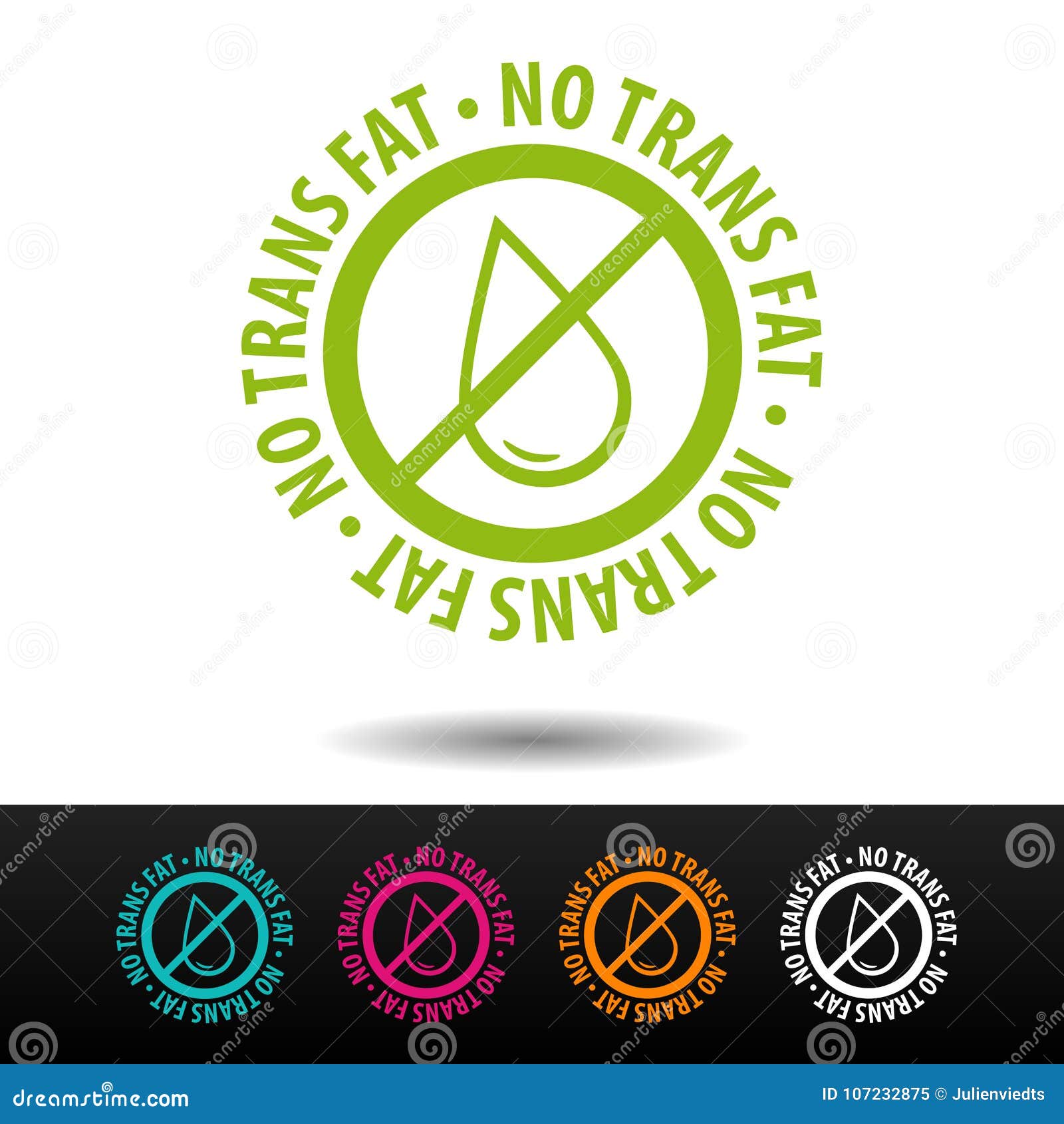 No Trans Fat Badge, Logo, Icon. Flat Illustration On White Background ...