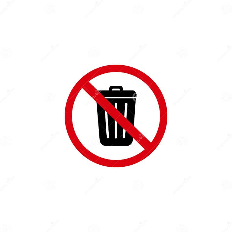 No Trash Can Sign. Don T Throw Trash Stock Vector Illustration of