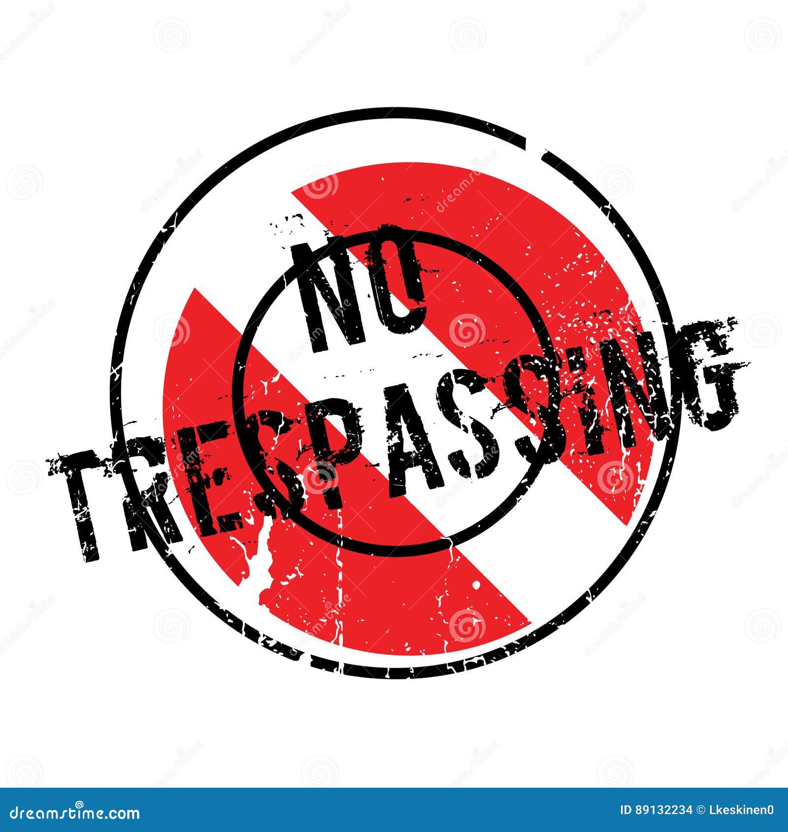 no trespassing rubber stamp