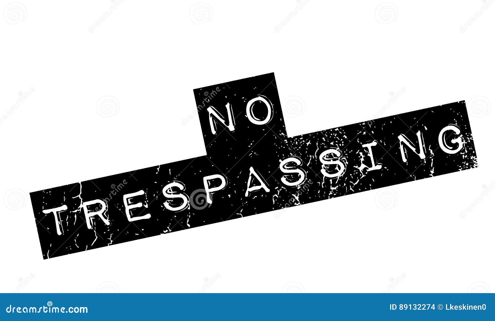 no trespassing rubber stamp