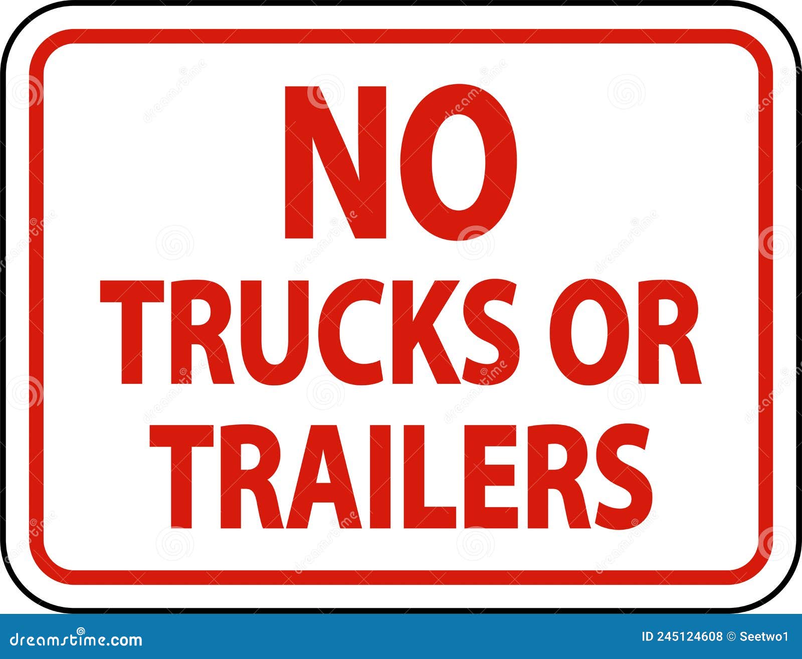 No Trucks or Trailers Sign on White Background Stock Vector