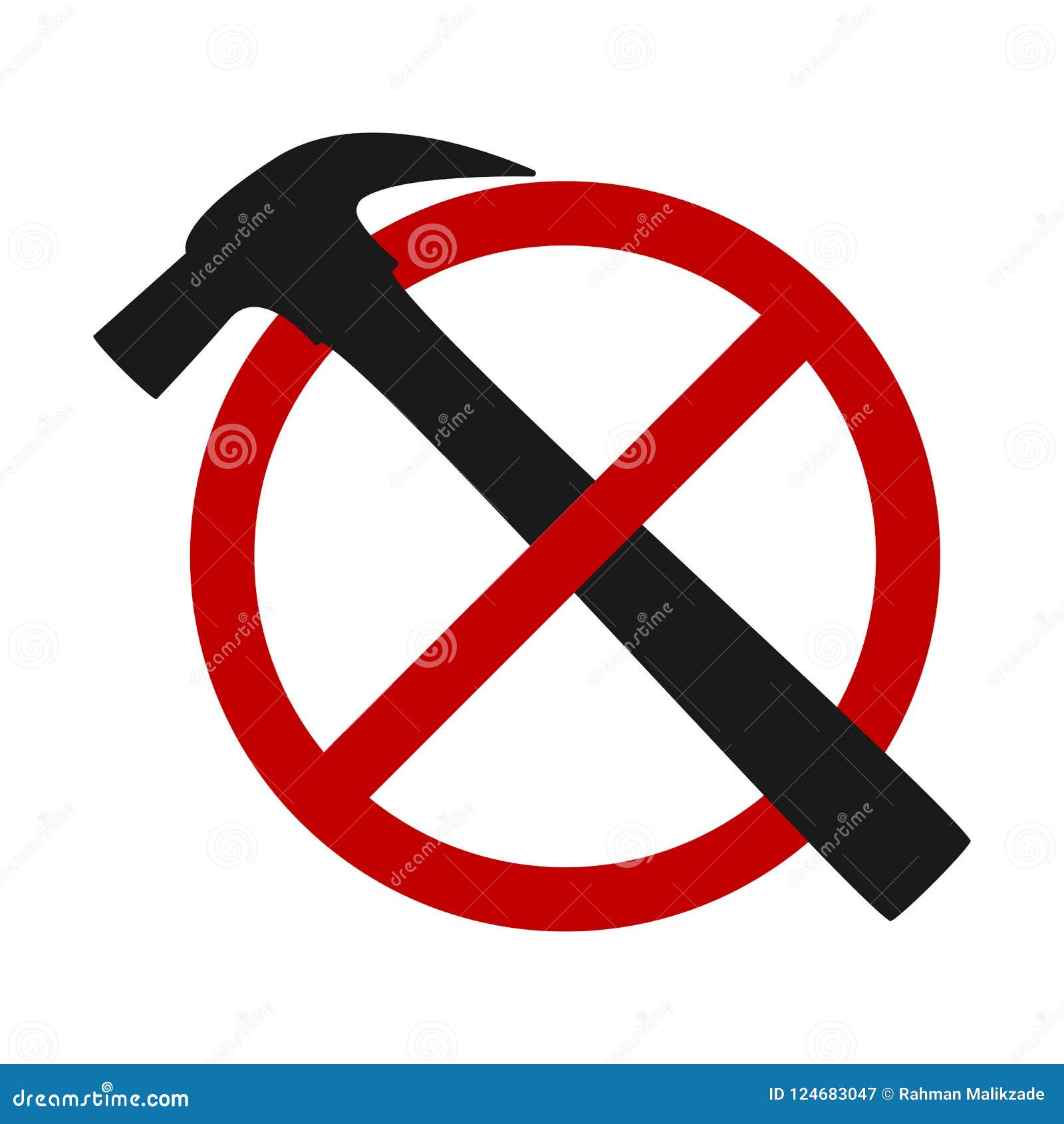No Use a Hammer Icon, Vector Illustration Stock Vector Illustration