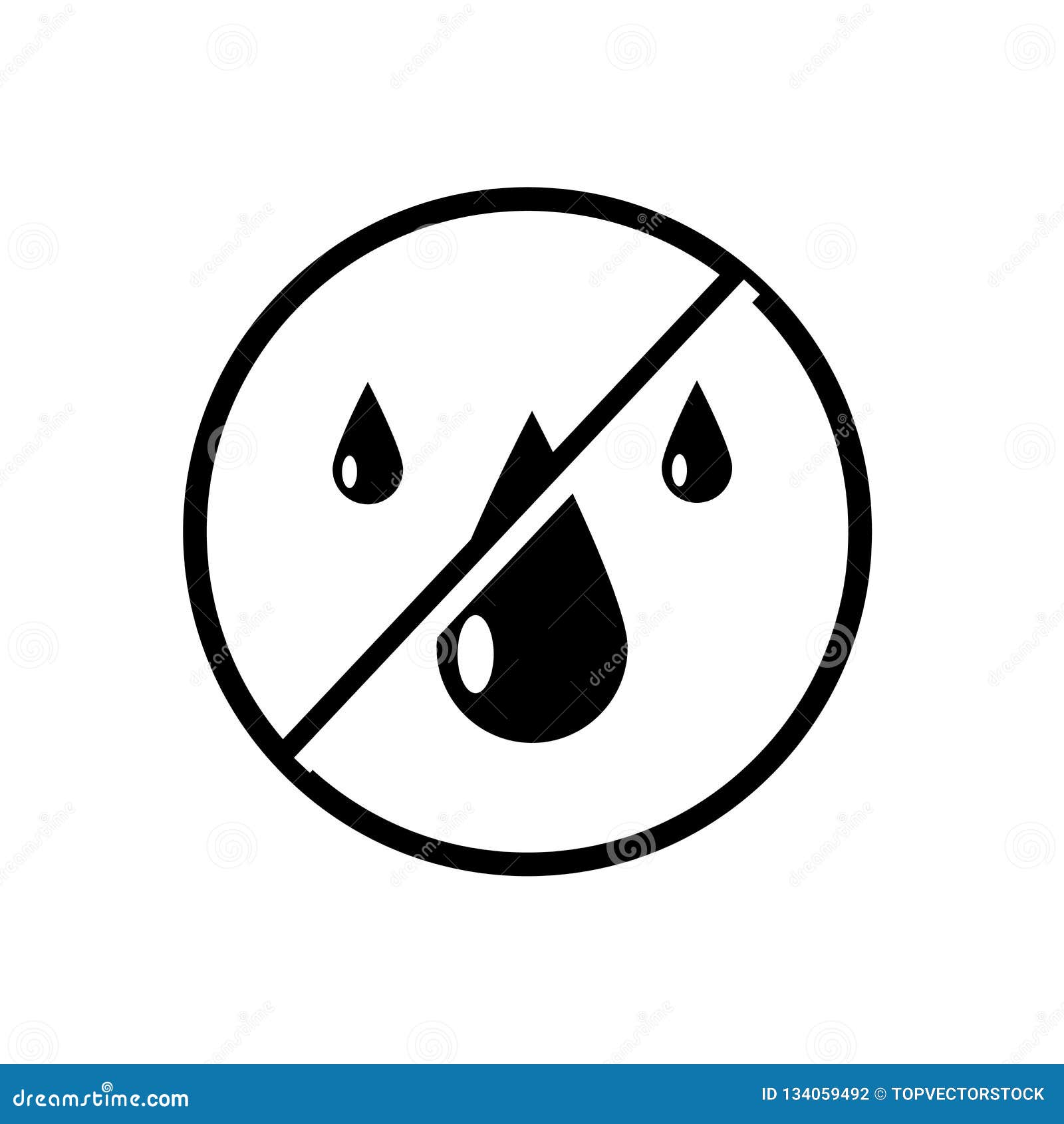 No Water Icon Vector Isolated On White Background, No Water Sign Stock Vector Illustration of