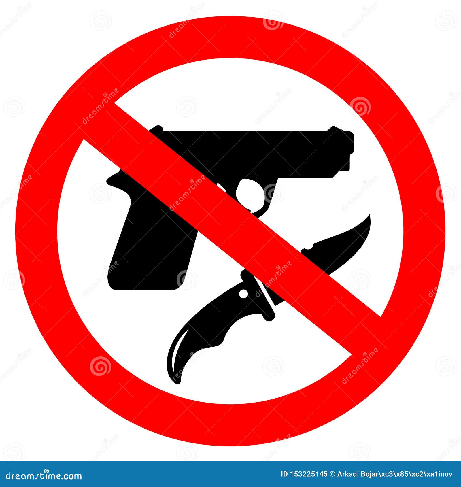no weapon  sign