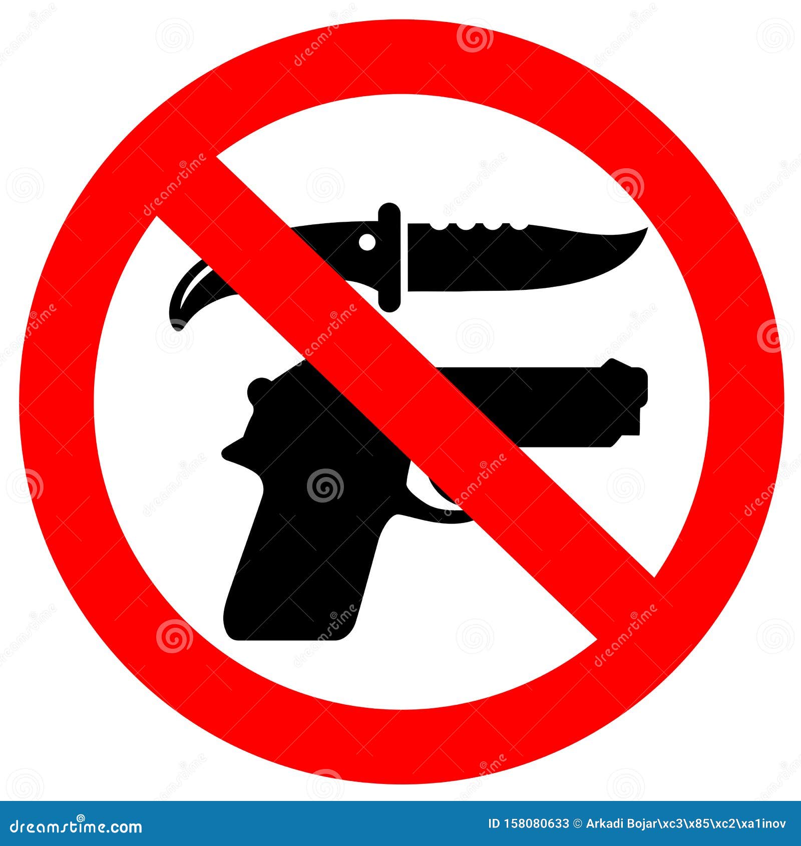 no weapon  sign