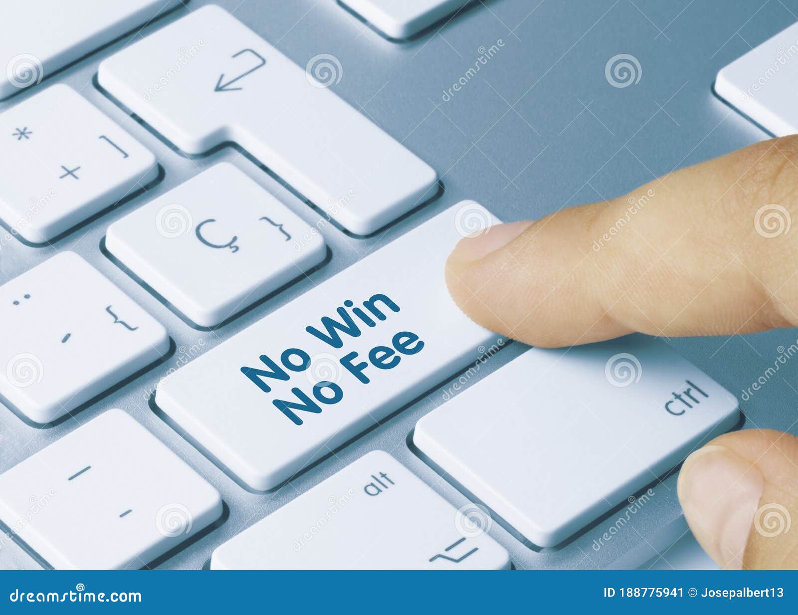no win no fee - inscription on blue keyboard key