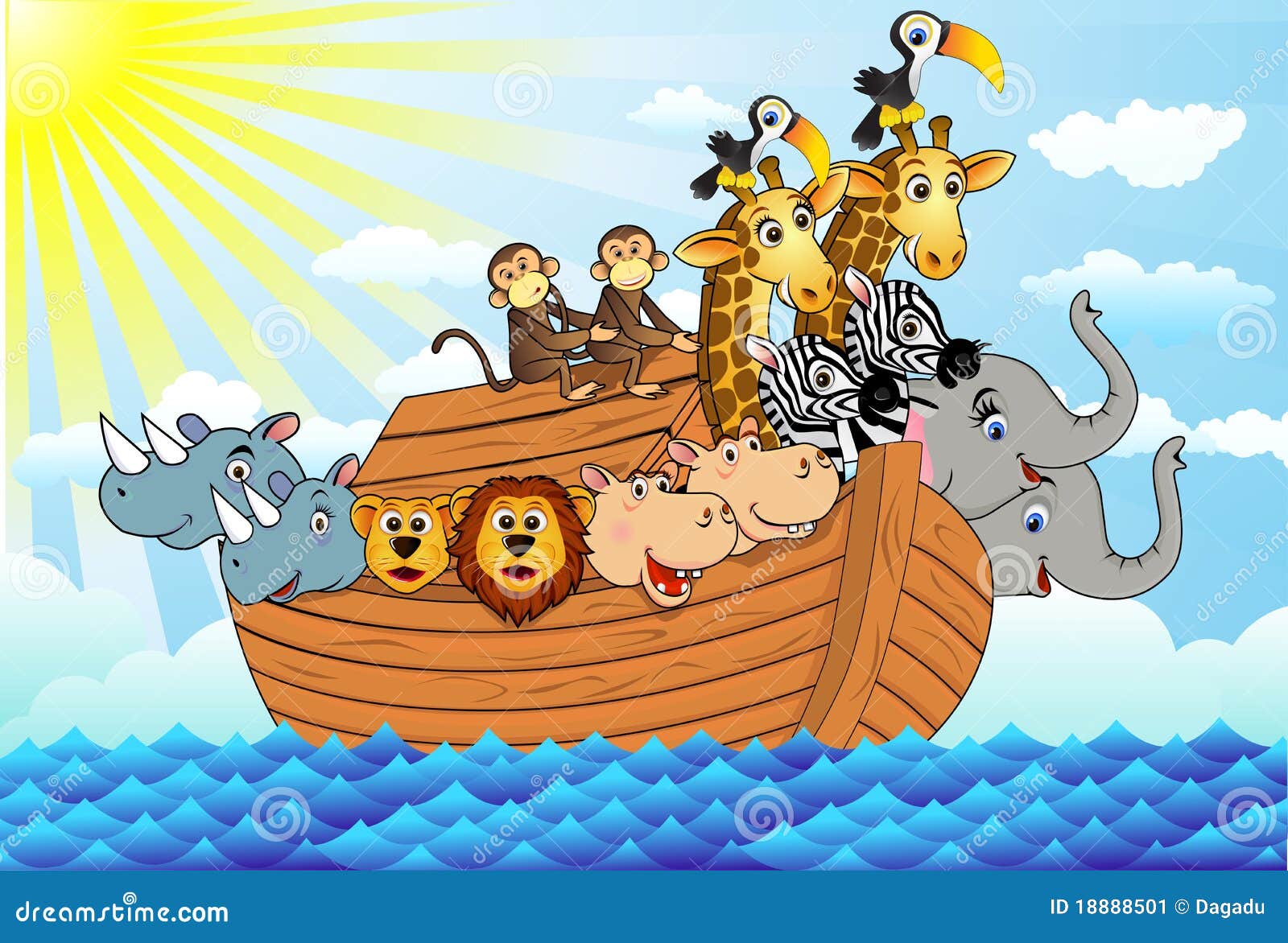 Noah ark stock vector. Illustration of bible, boat, cute - 18888501