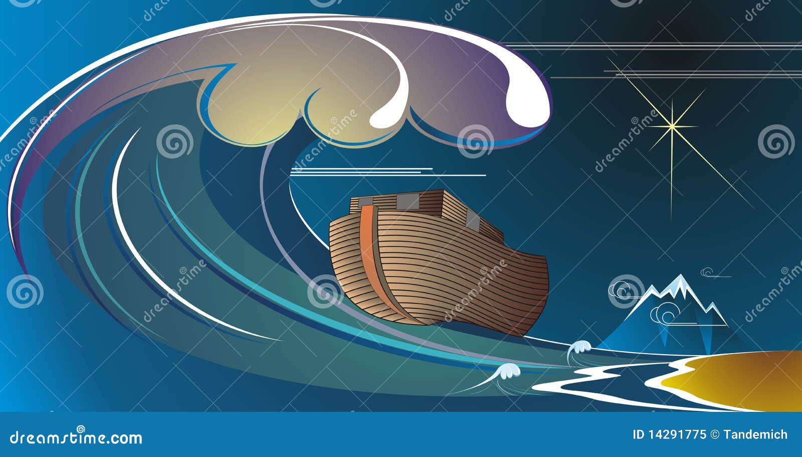 Noah S Ark Stock Illustration Illustration Of Myth Tsunami