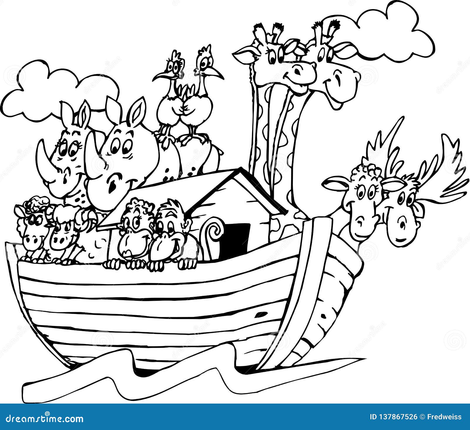 Noah`s Ark Cartoon Vector Illustration Stock Vector - Illustration of ...
