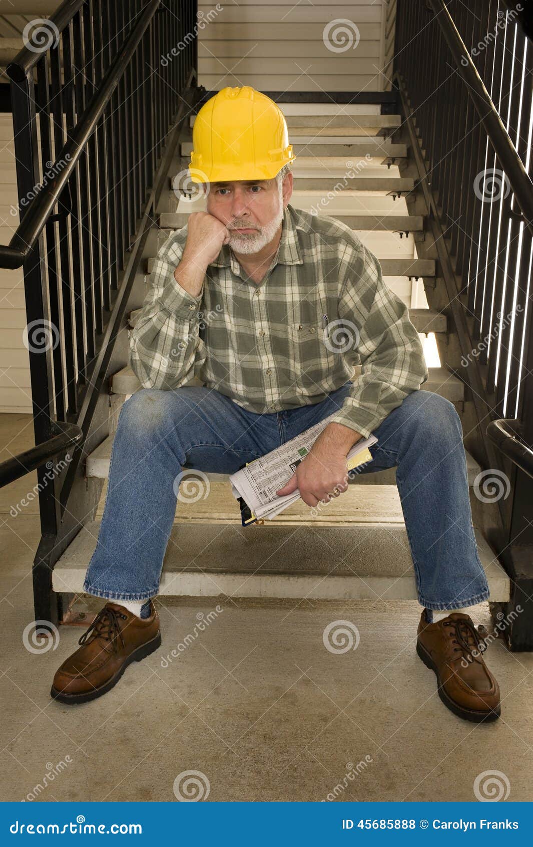Nobody is Hiring Worker Laid Off Stock Photo Image of caucasian, lost 45685888