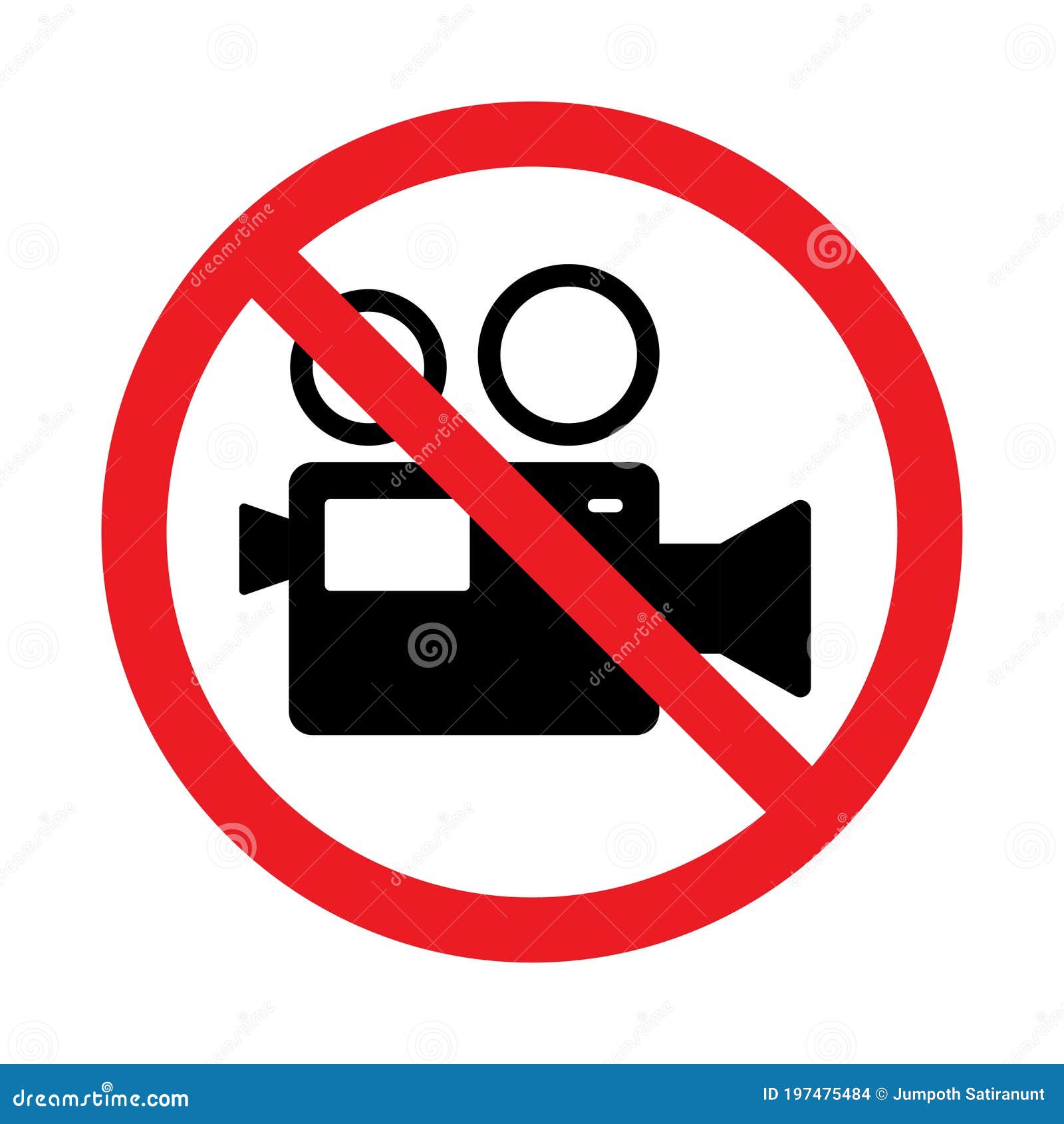 No Video Camera Prohibited Sign Taking Recording Video Not Allowed Prohibition Symbol Sticker