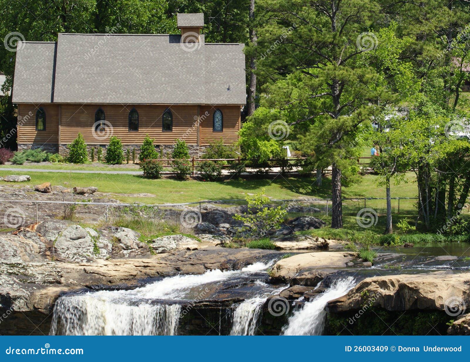 Noccalula Falls Church stock image. Image of glass, nature 26003409