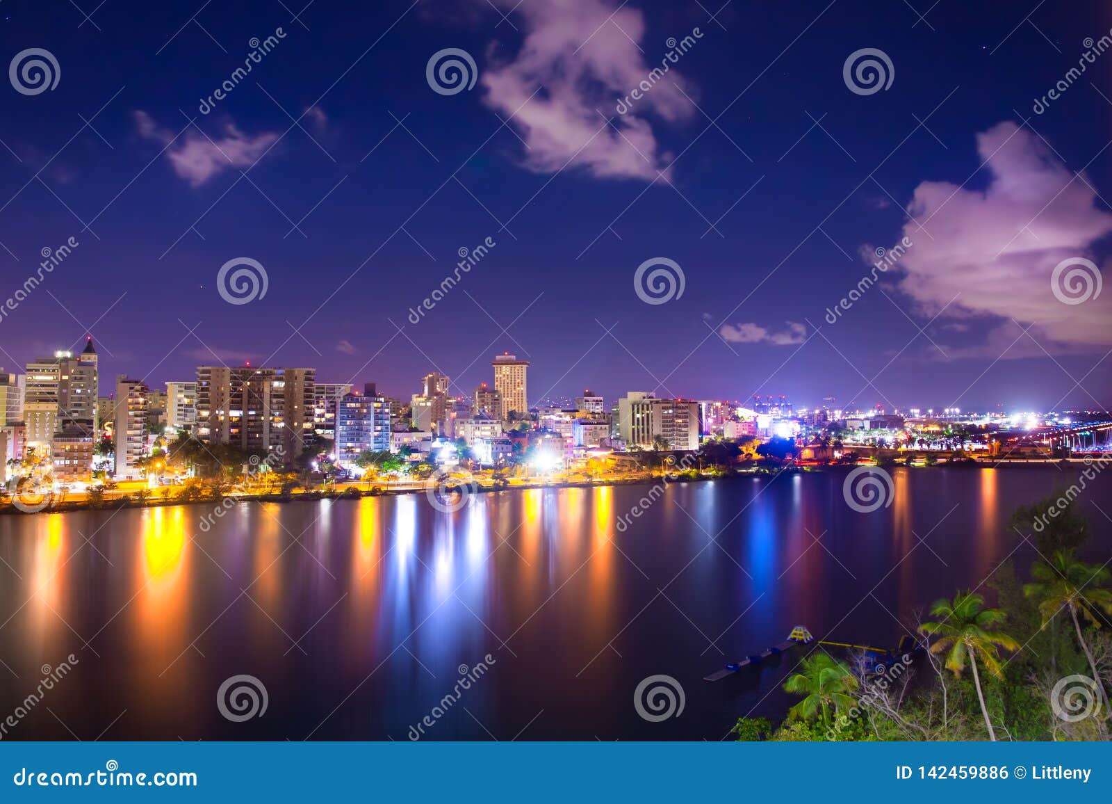 Noche De Puerto Rico Condado Beach San Juan Foto De Archivo Imagen De Hoteles Playa