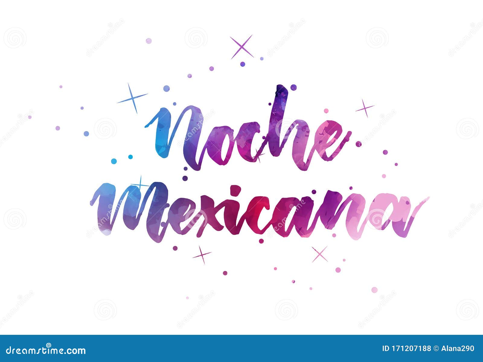 noche mexicana handwritten lettering