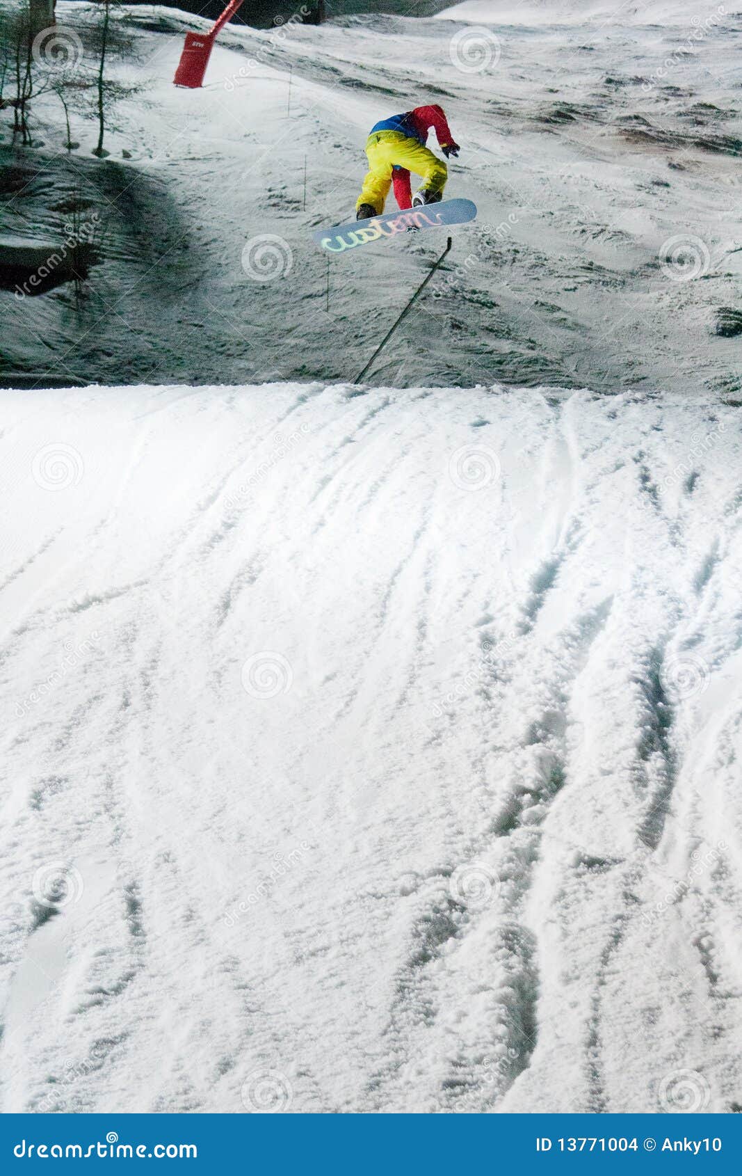 Nocturnal Snowboard Jump Contest Editorial Stock Image Image of