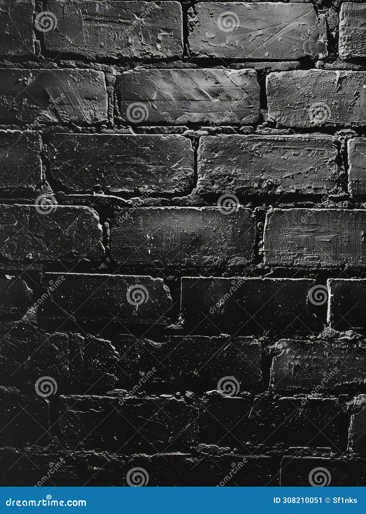 This Noir Brick Wall Glistens with a Reflective Sheen, Adding a Layer